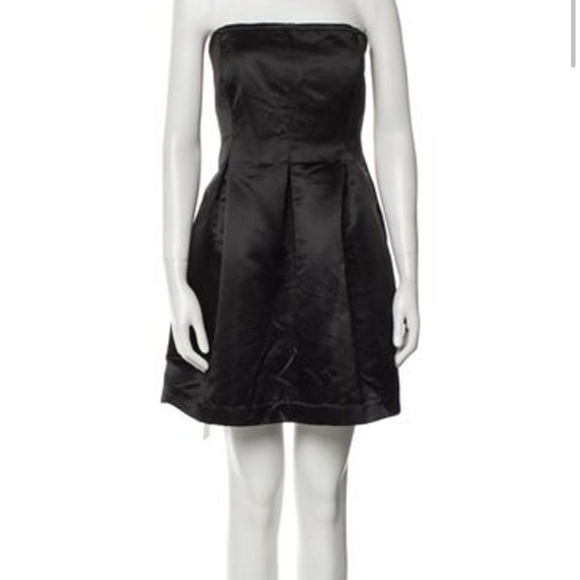 Marina Moscone Elegant Black Strapless mini Dress romantic size 14 - Picture 1 of 11
